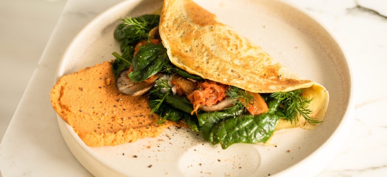 An omlette in a plate